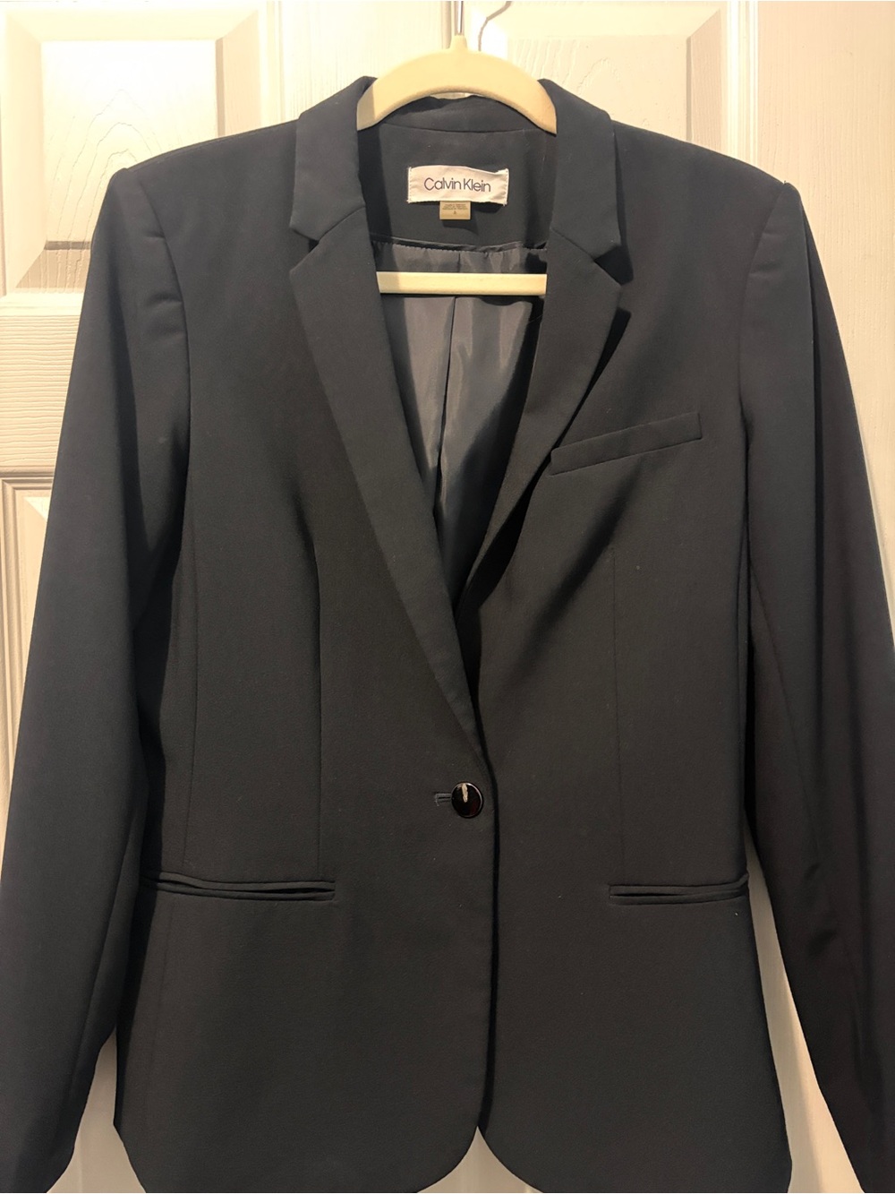 Calvin Klein Women's Navy Single-Button Blazer